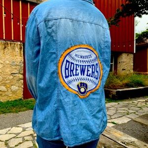 Milwaukee Brewers Upcycled button down
